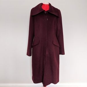 NWT Elie Tahari Jessica Wool Coat Red Purple sz XL